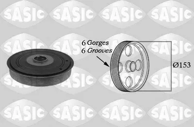 Produktbild von SASIC 2150012 Riemenscheibe Kurbelwelle für FORD Fiesta Mk6 Schrägheck (JA8, JR8) 153mm
