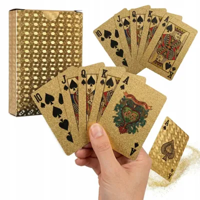 Produktbild von Goldene Poker Karten Set 54 Stück - Wasserdicht & Plastik für Langlebigen Spielspaß