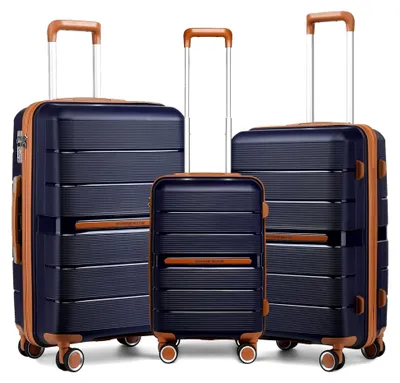 Produktbild von Reisekofferset Hartschalenkoffer mit 8 Spinnerrollen in Blau