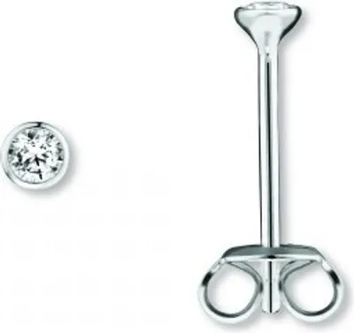 Produktbild von Ohrstecker Zarge O 2,5 mm Zirkonia 925/- Silber rhodiniert