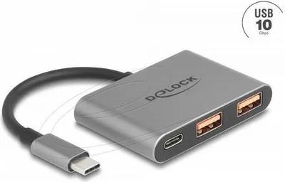 Image de Delock 64337 DELOCK 3 Port USB Hub 10 Gbps mit USB Type-C zu 1 x USB TypC