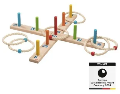 Obrázek produktu pro Goki Hoopla game with 6 sisal rings, Házecí kroužek, 3 rok/roky