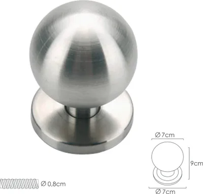 Image de Bouton de porte sphérique en acier inoxydable Oryx