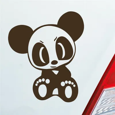 Produktbild von Auto Aufkleber Bad Panda Pandabär Bär Lustig 12x10 cm Braun Sticker Heckscheibenaufkleber