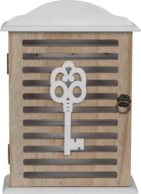 Produktbild von Famanu Schlüsselkästchen mit Retro-Design - Weiß/Braun