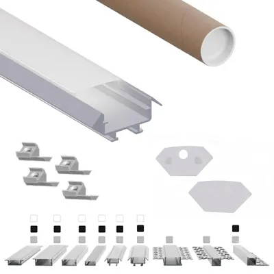 Produktbild von LED-Eckprofil ER4520 2 m Weiss für LED-Streifen bis 18 mm inkl. milchiger Abdeckung