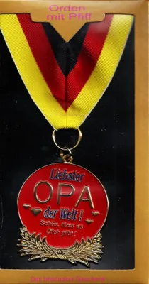 Produktbild von 1 Orden Liebster Opa Der Welt Geschenkarton Mit Umhängeband Geschenk