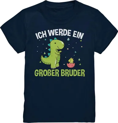 Produktbild von Dinosaurier Ich werde ein Großer Bruder Shirt – Navy / 152/164 (12-14)