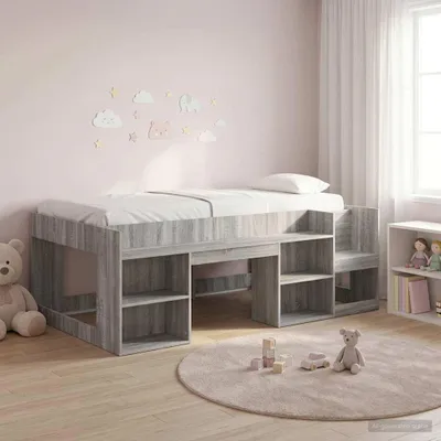 Obrázok produktu pre Maison Exclusive – Rám postele pre deti s úložným priestorom, farba Sonoma, rozmer 90 x 190 cm