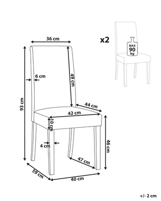 Produktbild von BELIANI Esszimmerstuhl 2er Set Grau Polsterbezug Holzbeine Modern