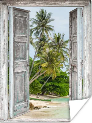Produktbild von MuchoWow® Poster Tropisch - Palme - Blick - Meer 120x160 cm - Wandbilder