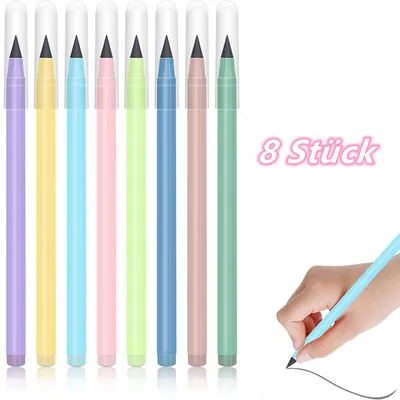 Produktbild von Der neue gefragte Bleistift(8 Stk,Farbe F)Ewiger Bleistift,Tintenlose Bleistifte,Unendlicher Bleistift,Tragbarer Immerwährender Bleistif