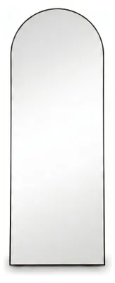 Zdjęcie produktu dla Lustro ścienne SensaHome - Minimalistyczne lustro ścienne - Lustro stojące z metalową ramą - Czarny kolor - Nowoczesny design - Lustro łukowe do zawieszenia - Lustro łukowe - 150x50 cm