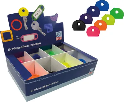 Immagine prodotto di BASI - Cappucci identificativi - Colori fluorescenti - rotondi - 1 confezione = 200 pezzi - 8 colori assortiti - 8540-9010