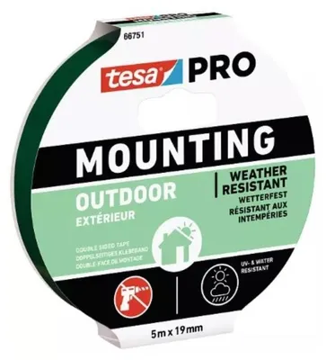 Productafbeelding van Montagetape Tesa Dubbelzijdig - schuim - voor buiten - 5 m x 19 mm - groen