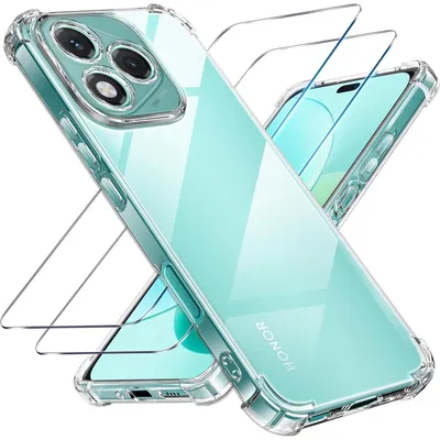 Obrázek produktu pro Pouzdro 3 v 1 s 2 ochrannými skly pro Honor 400 Lite, průhledné, nárazuvzdorné, odolné proti poškrábání