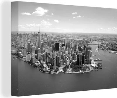 Produktbild von OneMillionCanvasses® - Leinwandbilder - 150x100 cm, New York - Schwarz - Weiß, Wandbilder Kunstdruck Wanddekoration
