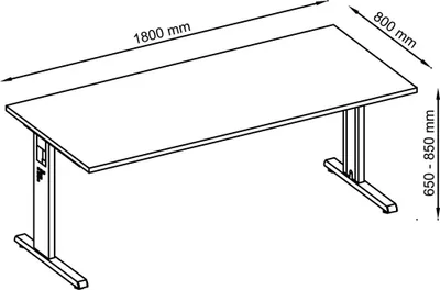 Immagine prodotto di Scrivania OS19, 180 x 80 cm