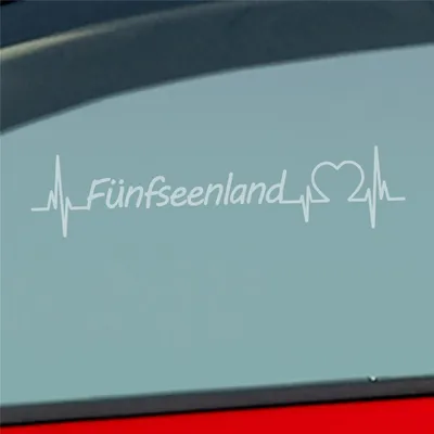 Produktbild von Auto Aufkleber Fünfseenland Puls Herzschlag mit Ferien Region Motiv 19x5 cm Milchglas Sticker Heckscheibenaufkleber