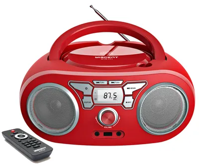 Obrázok produktu pre Prenosné rádio s CD prehrávačom, Bluetooth reproduktor, FM rádio, USB/AUX vstup
