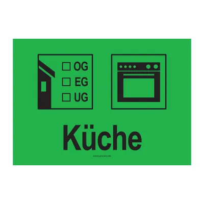 Immagine prodotto di PRICARO adesivi mobili "Cucina" verde, A6, 15 pezzi
