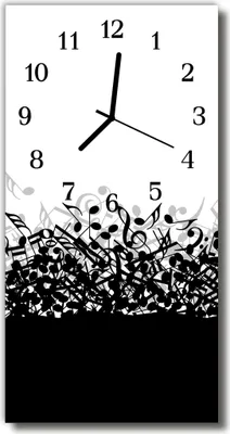 Produktbild von Tulup Glasuhr Wanduhr Küchenuhr Echt-Glas 30x60 Noten Mehrfarbig