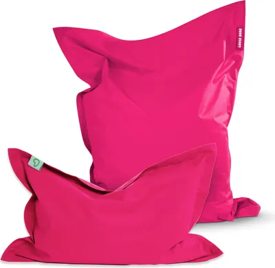 Produktbild von Green Bean® 2er Set SQUARE XXL Sitzsack + BeBi Sitzsack - mit EPS Perlen Füllung & waschbarem, abnehmbarem Bezug für Kinder & Erwachsene - Pink