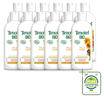 Zdjęcie produktu dla 12 sztuk bio odżywki do włosów Timotei, seria "Miód i Jojoba", przeznaczona do włosów suchych - pojemność 250 ml - opakowanie zbiorcze