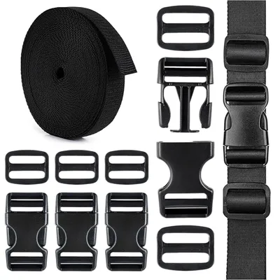 DIY Gurt-Set, 4 m, 5 D-Schnallen, 5 Verschlüsse, multifunktional