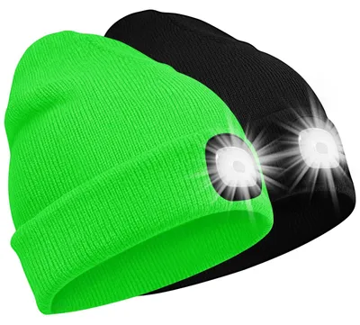 Obrázek produktu pro LED čepice s dobíjecím světlem (černá a fluorescenční zelená)