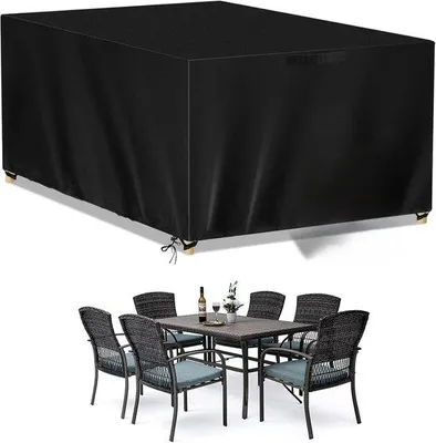 Produktbild von Famanu Terrassenmöbelhülle wasserdicht 420D Oxford - Rechteckige Rattanmöbelhüllen - Anti-UV - 200 x 200 x 85 cm