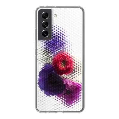 Produktbild von MuchoWow® Handyhülle Schutzhülle Hülle für Samsung Galaxy S21 FE Mohn - Blumen - Glas Silikon Softcase Handy Hülle - Mobiltelefonhülle