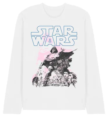 Immagine prodotto di Maglietta a maniche lunghe Star Wars, unisex, per uomo/donna, in cotone filato ad anelli, modello TV35752 (taglia S), colore bianco