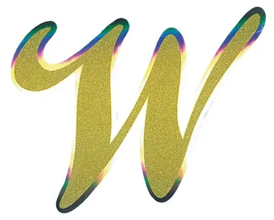 Produktbild von Aufkleber Monogramma Buchstabe W, Gold Metallescente