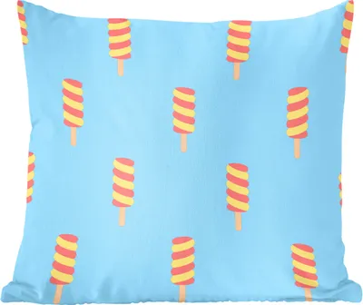 Produktbild von MuchoWow® Zierkissen Sofakissen Wohnzimmer Dekokissen 50x50 cm Eiscreme - Muster - Gelb - Rot - Komfort - Sofakissen