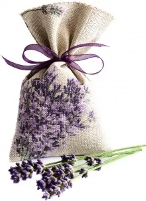 Produktbild von Lavendelsäckchen grau-beige - handgenäht - Lavendel Säckchen - 4 Stück