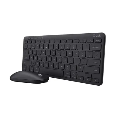 Obrázok produktu pre Trust Lyra, Bezdrôtový, RF Wireless + Bluetooth, Nožnicový spínač, QWERTY, Čierna, Obsahuje myš