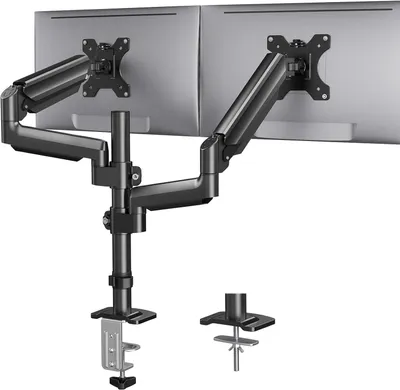 Produktbild von Monitor Halterung, 2-fach Monitor Schreibtisch Halterung, für 13-32 Zoll PC Monitor,Höhenverstellbare Bildschirmhalterung mit Langem Arm,VESA 75/100mm