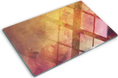 Obrázek produktu pro Kryt varné desky – Kryt na indukční desku – Ochranná skleněná deska – 80x52 cm– Skleněné ochranné desky na sporák –Tvrzené sklo –Květiny