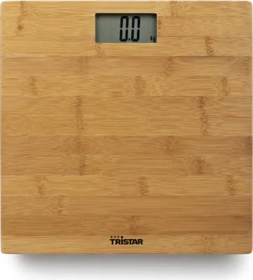 Produktbild von Tristar WG-2432 Personenwaage, Elektronische Personenwaage, 180 kg, 100 g, Bambus, g, oz, kg, lb, Quadratisch