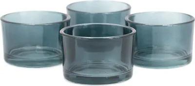 Produktbild von Teelichtgläser klein 51x33mm silber / grau 4er Set