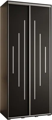Produktbild von MEBLE KRYSPOL Davos 12 Schrank, zwei Türen - 235,2x100x60 cm - Schwarz Schwarz Silber