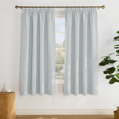 Immagine prodotto di Tende oscuranti, altezza 175 cm, larghezza 140 cm, colore grigio e bianco, confezione da 2