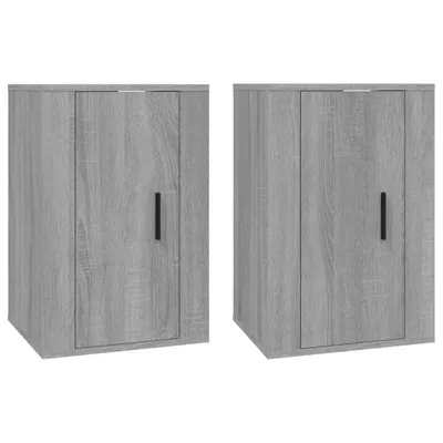Produktbild von vidaXL TV-Wandschränke 2 Stk. Grau Sonoma 40x34,5x60 cm