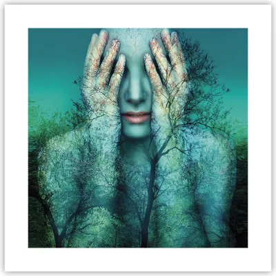 Produktbild von Poster - Poster ohne Rahmen - Frau Natur Grafik - 40x40 cm - Wand Bild - Wanddeko - Wandbilder - Kunstposter - Wandposter - Bilder - Kunstdruck - Wanddekoration - Wandbild - P2XAC40x40-4254