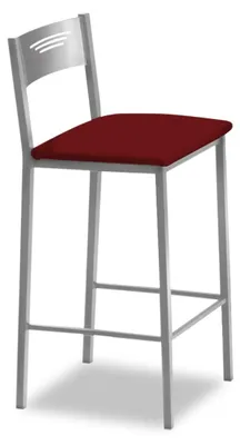Produktbild von ASTIMESA Hohe Küchenhocker mit Rückenlehne, Aluminiumgestell und Sitz aus Kunstl