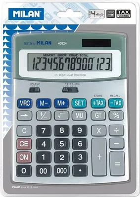 Image de Calculatrice de poche Milan Blanc Argenté Métal 18,5 x 14 x 2 cm