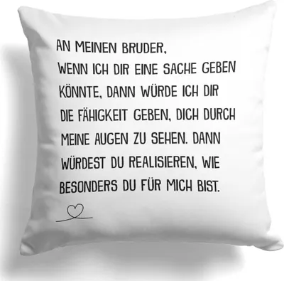 Produktbild von 22Feels Bruder Geschenk Geburtstag Weihnachten Geschwister Deko Kissen Männer Jungs Dekoration Big Lil Bro Wohnaccessoire Wohnzimmer Schlafzimmer Couch