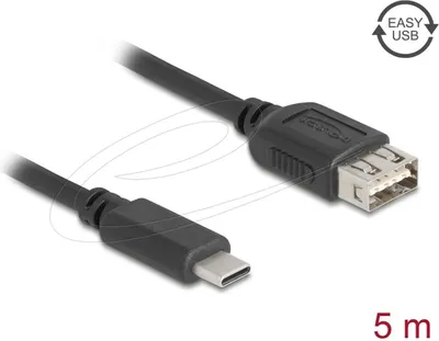 Obrázek produktu pro DeLOCK 81539, 5 m, USB C, USB A, USB 2.0, 0,48 Gbit/s, Černá