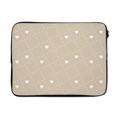 Produktbild von MuchoWow® Laptop Hülle 17 Zoll Laptoptasche Herz - Design - Geometrie - Muster - Zipper - Schutzabdeckung